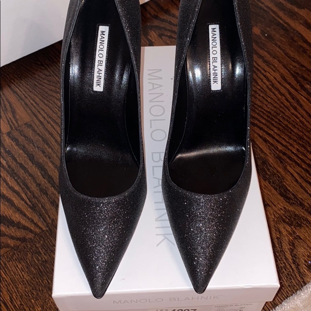 Manolo Blahnik BB 105 Black Glitter